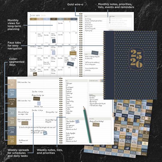 TF Publishing 2025-2026 Fleur de Lis Large Weekly/Monthly Planner